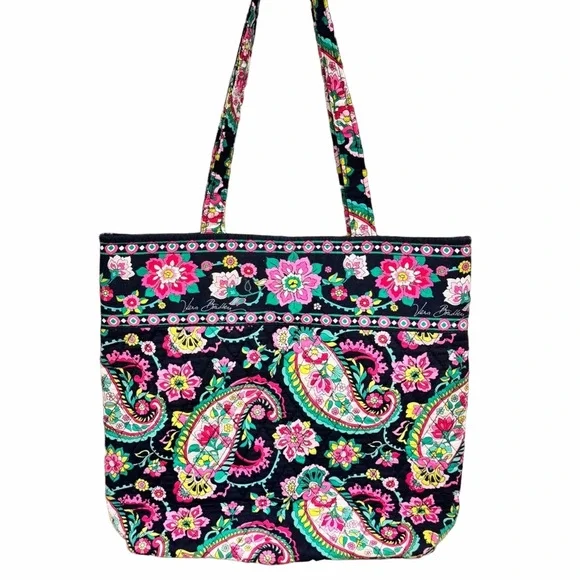 Vera Bradley Petal Paisley Tote Bag Handbag Purse - Picture 2 of 7